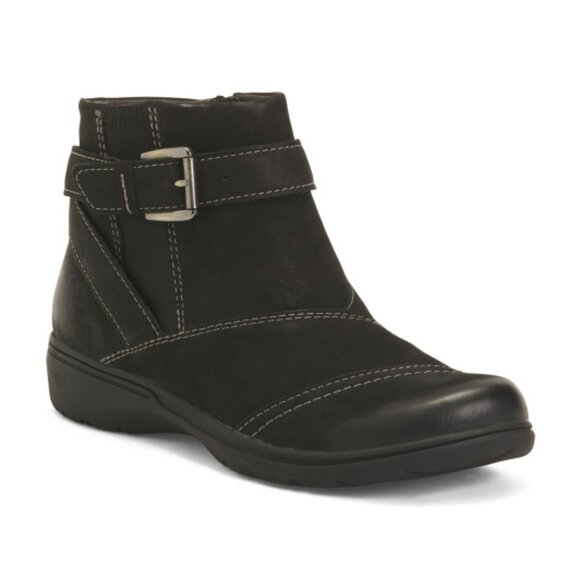 CLARKS Suede Carleigh Dalia Comfort Booties - Picture 1 of 3